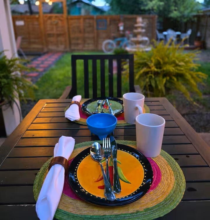 Garden Breakfast Setup for Two