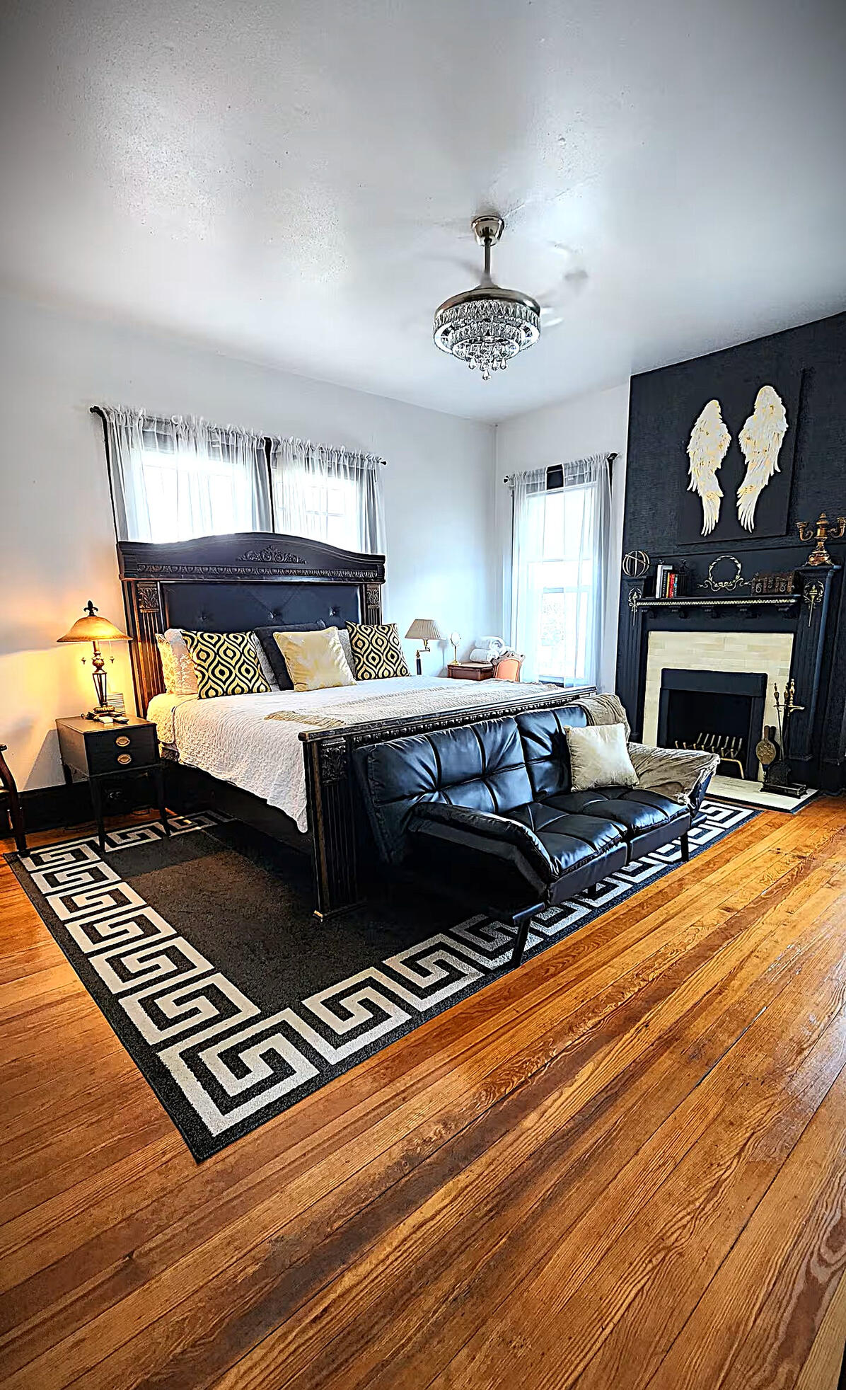 Master Suite • King Bed, Fireplace & Convertible Futon